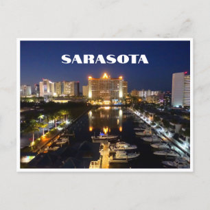 Sarasota Florida bei den Nachtbooten im Hafen Postkarte