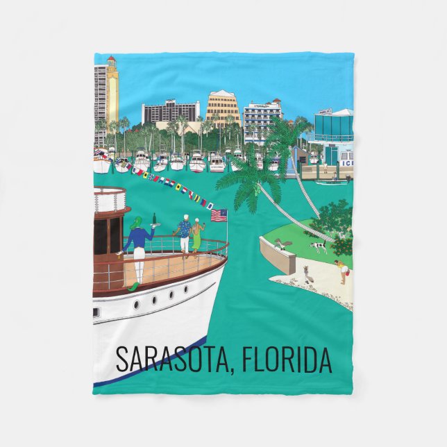 Sarasota Florida Fleecedecke (Vorderseite)