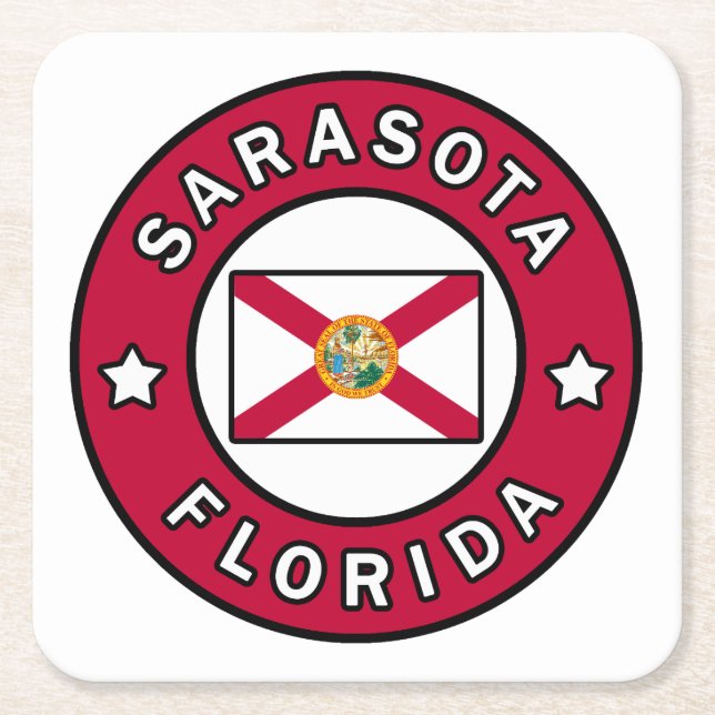 Sarasota Florida Rechteckiger Pappuntersetzer (Vorderseite)