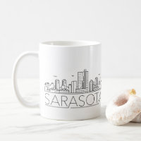 Sarasota, Florida Stylized Skyline Coffee Tasse