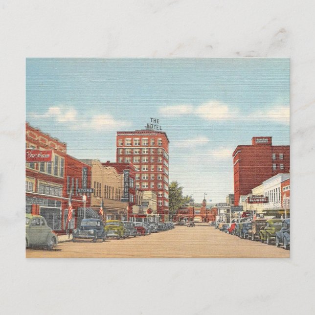 Sarasota, Florida, Vintage Innenstadt Postkarte (Vorderseite)