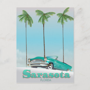 Sarasota Florida Vintage-Reiseposter Postkarte