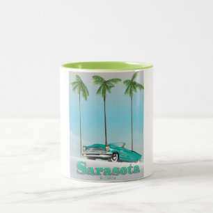 Sarasota Florida Vintage Reiseposter Zweifarbige Tasse