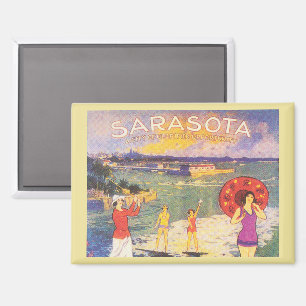 Sarasota Florida Vintage-Szene aus den 1920er Jahr Magnet