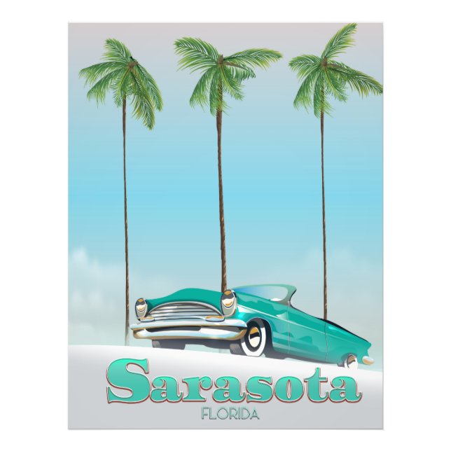 Sarasota Florida Vintages Reiseplakat Fotodruck (Vorne)