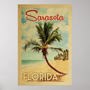 Sarasota-Palme-Vintage Reise Poster