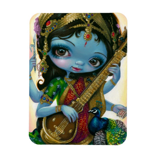 "Saraswati Jouer Veena" Flex Magnet (Vertical)