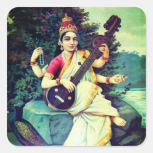 Saraswati Quadratischer Aufkleber