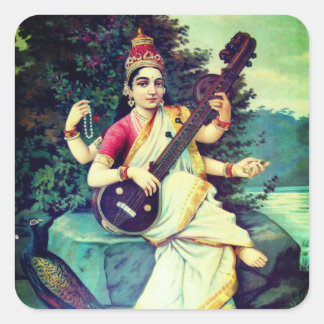 Saraswati Quadratischer Aufkleber
