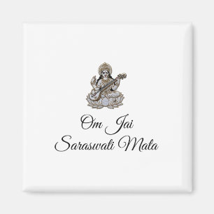 Saraswati-Shirt-Design Om Jai Saraswati Mata  Magnet