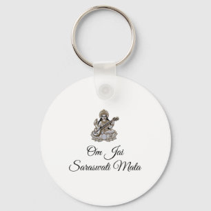 Saraswati-Shirt-Design Om Jai Saraswati Mata Schlüsselanhänger