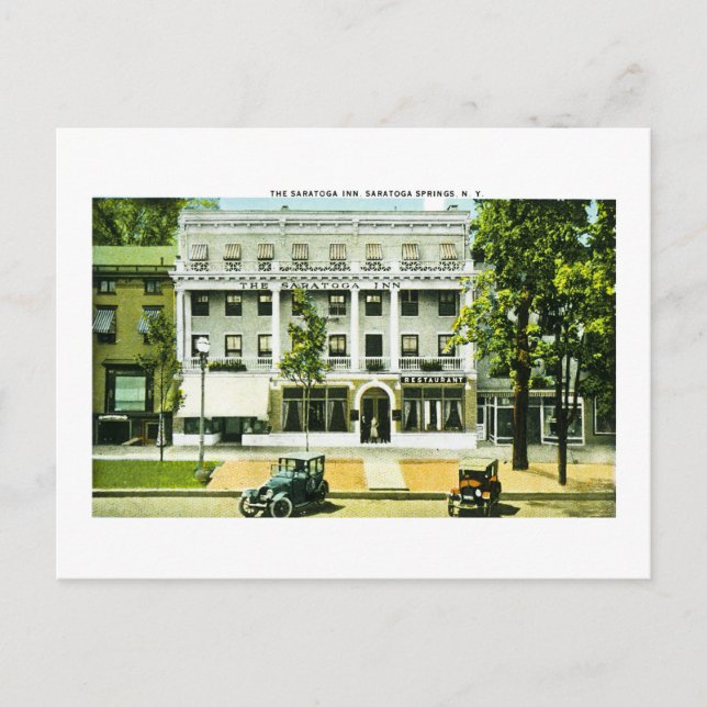 Saratoga Inn, Saratoga Springs, New York Postkarte (Vorderseite)