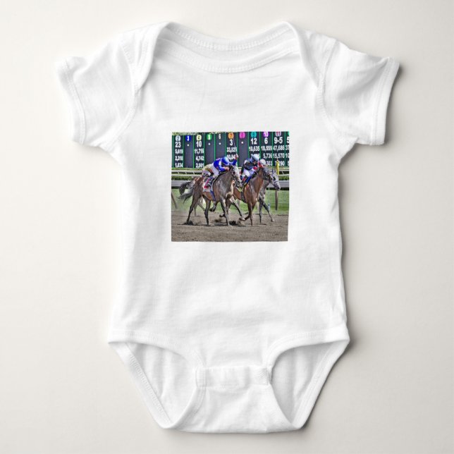 Saratoga Pferderennen Baby Strampler (Vorderseite)