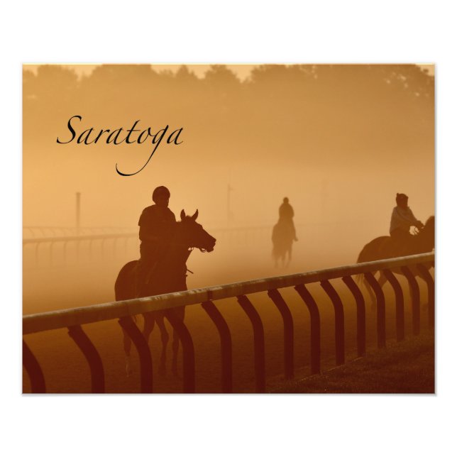 Saratoga - Reiter & Pferde im Sumpf des Sonnenaufg Fotodruck (Vorne)