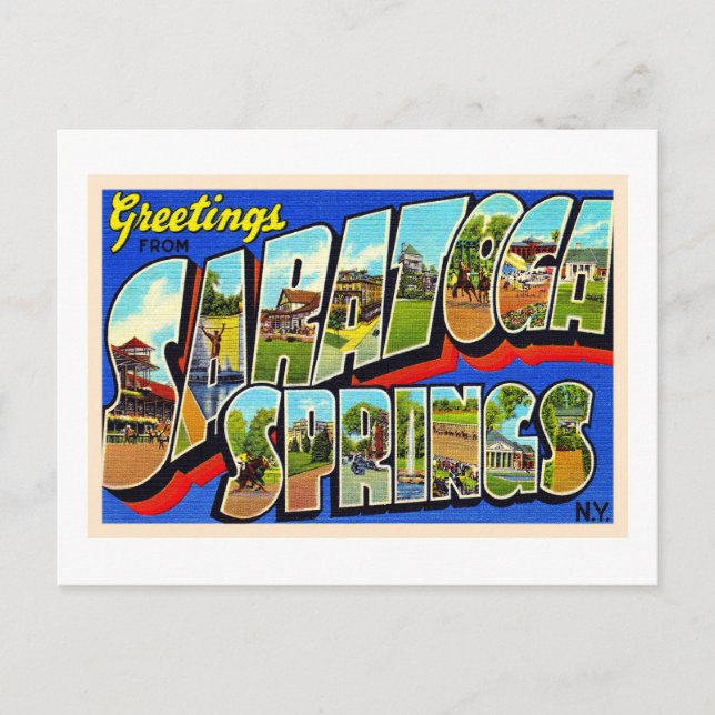Saratoga Springs New York NY Large Letter Postcard Postkarte (Vorderseite)