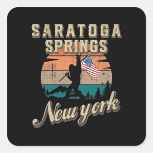 Saratoga Springs New York Quadratischer Aufkleber
