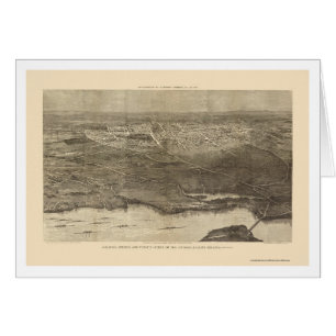 Saratoga Springs, NY panoramische Karte - 1874