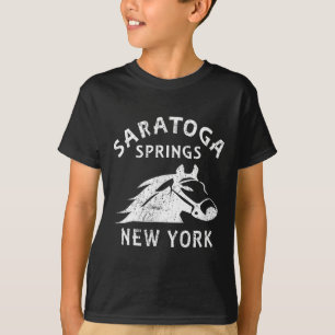 Saratoga Springs Ny Pferd Vintage Grafik Rennen S T-Shirt