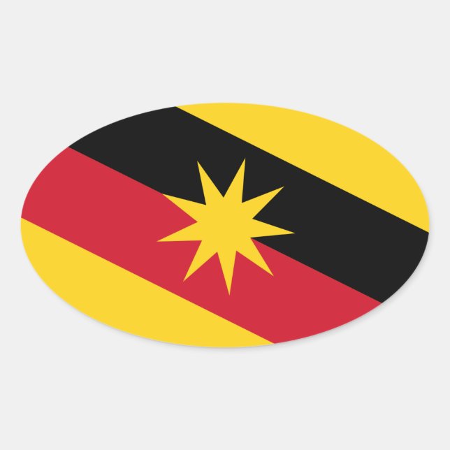 Sarawak-Flagge - MALAYSIA Ovaler Aufkleber (Vorderseite)