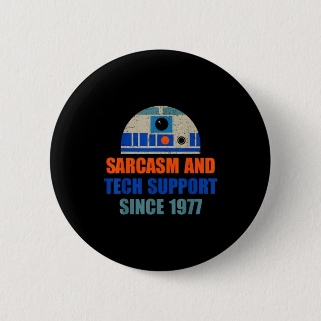 Sarcasm And Tech-suprt Since-1977 Funny Design  Button (Vorderseite)