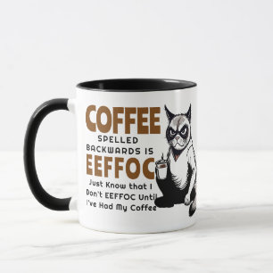 Sarcasm EEFOC Spaß Grumpy Black Cat Kaffee Tasse
