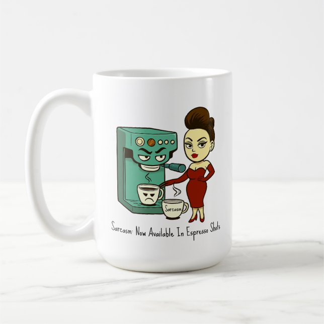 Sarcasm: Now Available In Espresso Shots Mug Kaffeetasse (Links)