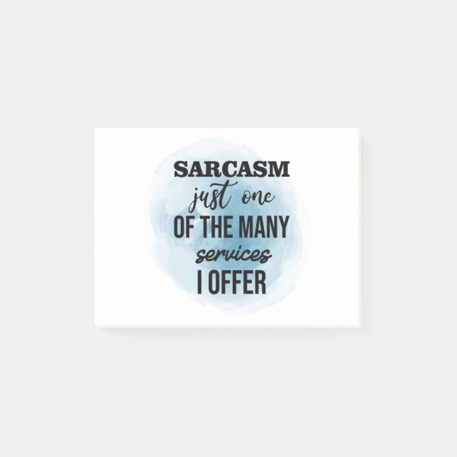 Sarcasm nur einer der vielen Dienstleistungen, die Post-it Klebezettel (Vorderseite)