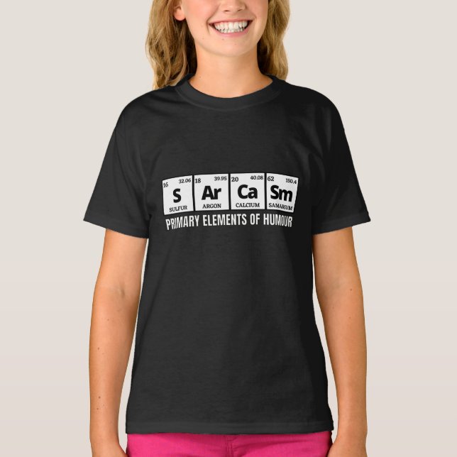Sarcasm Periodic Element Design T-Shirt (Vorderseite)