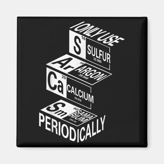 Sarcasm Periodic Table Element Weird Science Joke Magnet (Vorne)
