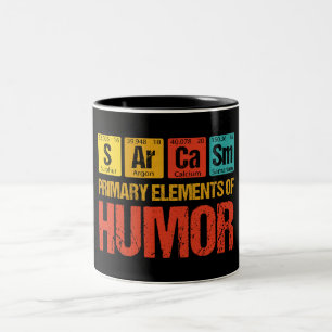 Sarcasm Primärelemente des Spaßes Zweifarbige Tasse