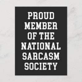 Sarcasm Society Funny Zitat Postkarte