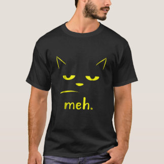 Sarcastic and Funny Meh Halloween Cat T-Shirt