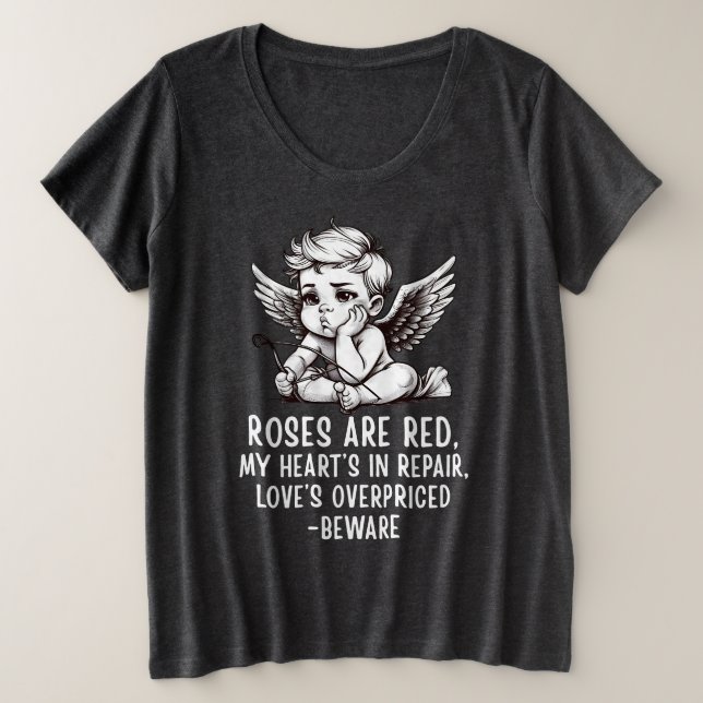 Sarcastic Anti-Valentine Cupid T-Shirt (Design vorne)