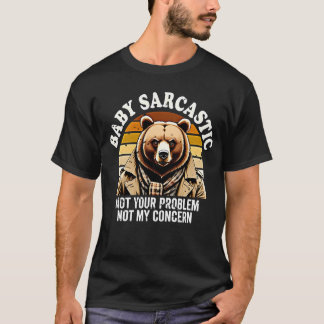 Sarcastic Bear Retro Sunset Streetwear Art T-Shirt
