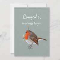 Sarcastic Bird Gratulations Card