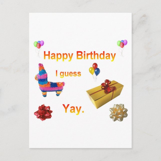 Sarcastic Birthday Gruß Postkarte (Vorderseite)