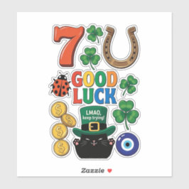 Sarcastic black cat  and Lucky charms Aufkleber