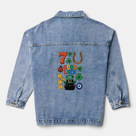 Sarcastic black cat  and Lucky charms Jeansjacke