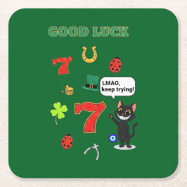 Sarcastic black cat  and Lucky charms Rechteckiger Pappuntersetzer