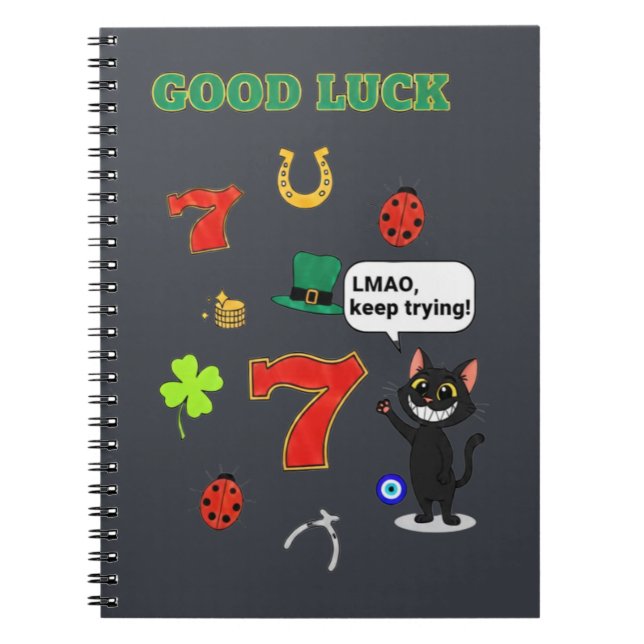 Sarcastic black cat &Lucky charms Notizblock (Vorderseite)