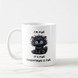 sarcastic black cat mug