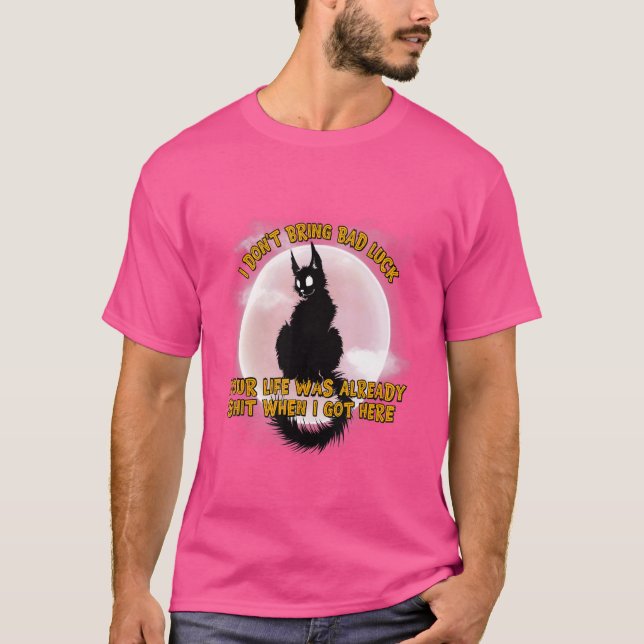 Sarcastic Black Cat T-Shirt (Vorderseite)