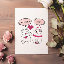 Sarcastic Cartoon Cat Couple Valentine's Day Feiertagskarte