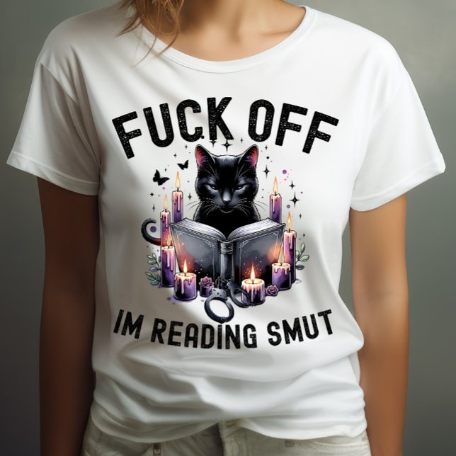 Sarcastic Cat Book Lover Reading Bookworm T-Shirt (Von Creator hochgeladen)