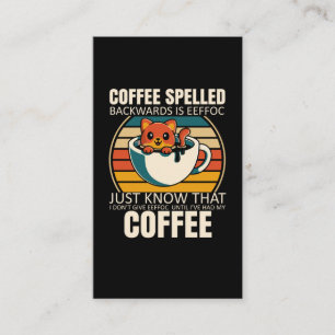 Sarcastic Cat Coffee Lover Barista Koffeinabhängi Visitenkarte