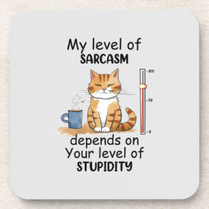 Sarcastic Cat - Funny Orange Art Getränkeuntersetzer