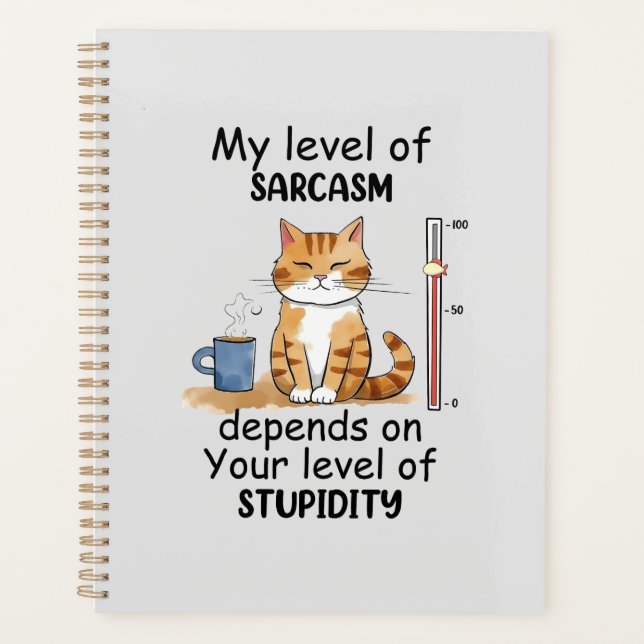 Sarcastic Cat - Funny Orange Art Planer (Vorderseite)