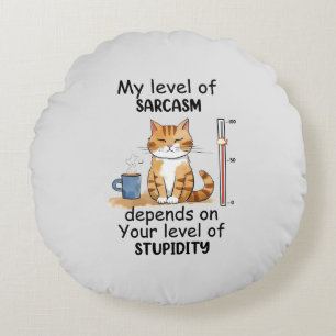Sarcastic Cat - Funny Orange Art Rundes Kissen