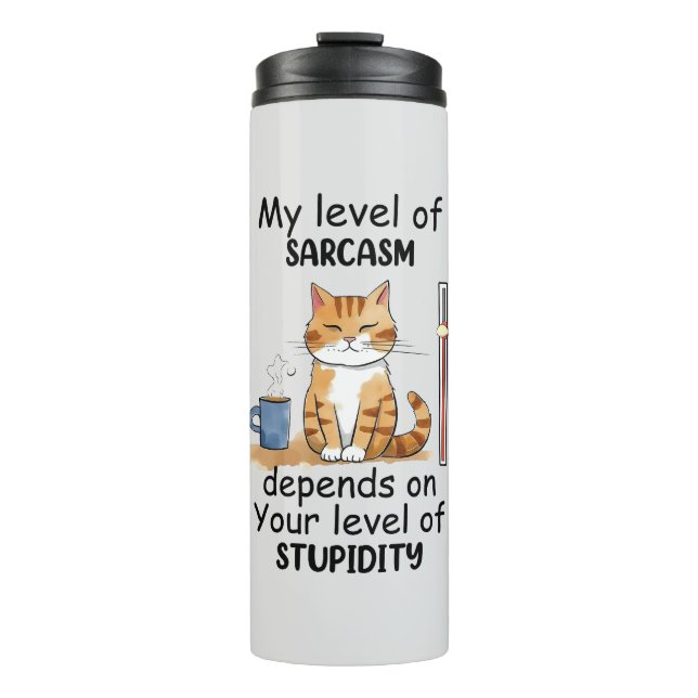 Sarcastic Cat - Funny Orange Art Thermosbecher (Vorderseite)
