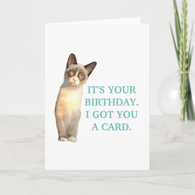 Sarcastic Cat, Geburtstagskarte Karte (Vorderseite)